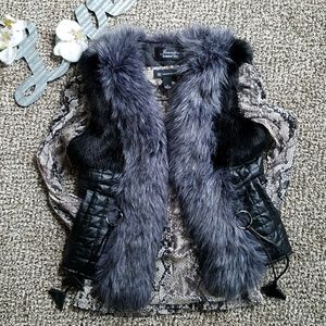 Black Faux Fur Vest